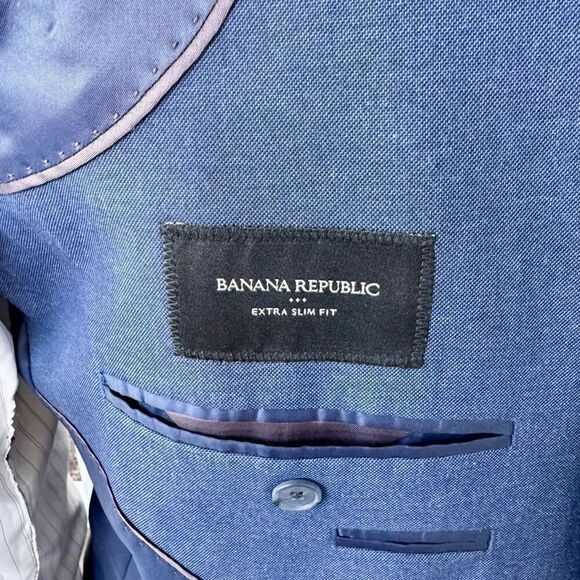 Banana Republic Medium Blue Wool 2 Piece Suit.  Marzotto fabric - Picture 6 of 16